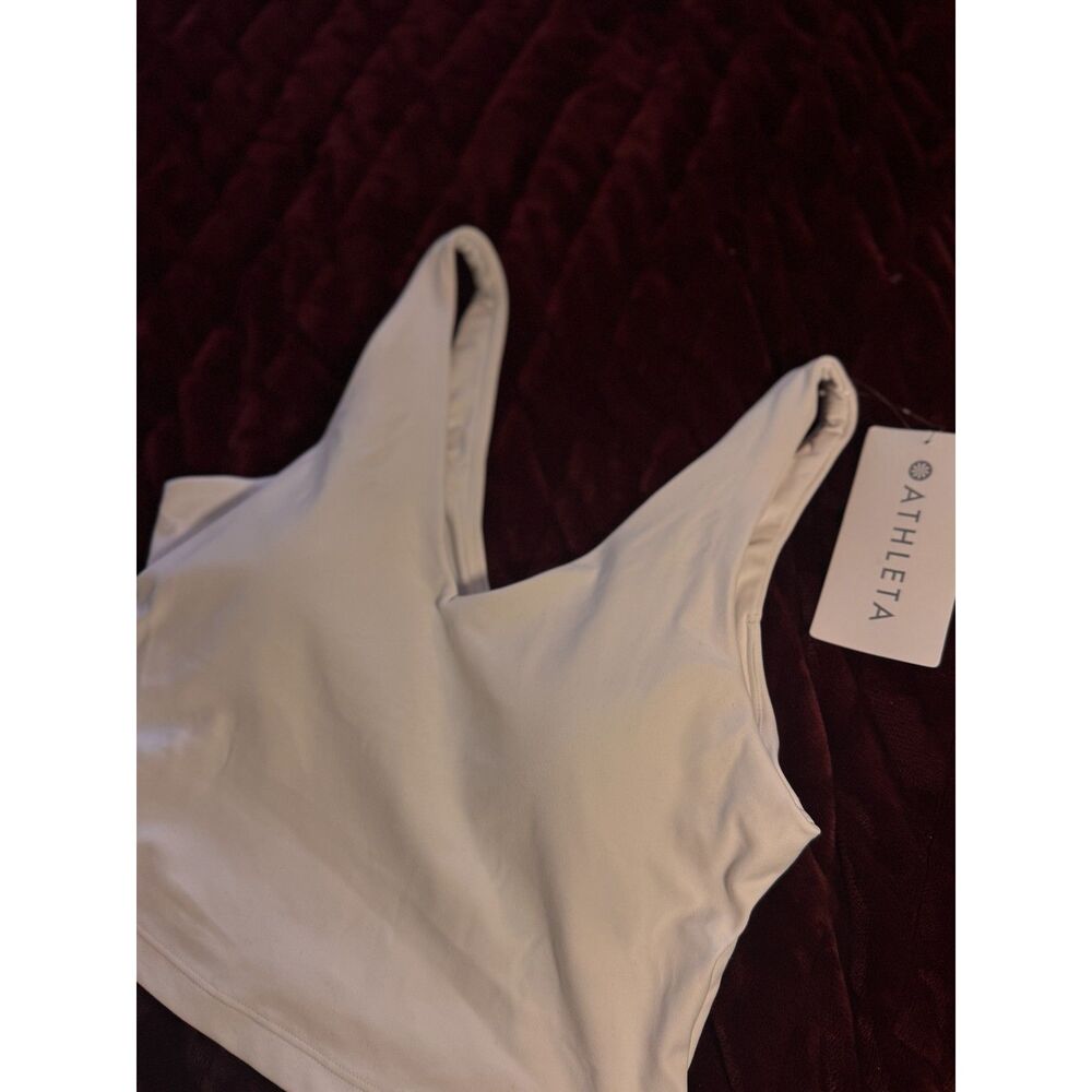 White Athleta Transcend V-Neck Tank